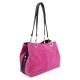 Suede Shoulder Bag, Triple Compartments, Top Zip Closure, Multiple Colors