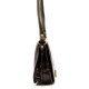 Genuine Leather Saddle Crossbody Bag, Dark Brown, Brass-Tone Turn-Lock Closure, Contrast Stitching