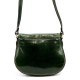 Genuine Leather Saddle Crossbody Bag, Dark Green, Brass-Tone Turn-Lock Closure