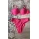 Textured Bikini Set, Hot Pink, Padded Underwire Top, Size Small, 32C