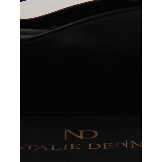 Black Genuine Leather Clutch Bag with Top Handle and Zip Closure