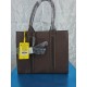 Brown PU Leather Tote Bag with Braided Accent Straps