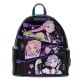 Black Mini Backpack with Character Graphic and Zippered Pockets