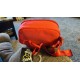Red Zip-Top Crossbody Bag with Front Pocket and Wrist Strap