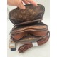 Brown Embroidered Faux Leather Shoulder Bag with Multiple Zip Compartments