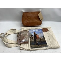 Brown Leather Crossbody Shoulder Bag, Compact Vintage Style