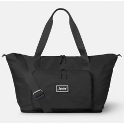 Women's Black Nylon Travel Tote Bag, Zip Closure, Shoulder Strap, Size 14