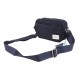 Navy Blue Textile Crossbody Shoulder Bag with Zipper Closure and Front Pocket