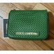 Perforated Leather Mini Crossbody Clutch Bag, Green, Gold-Tone Hardware