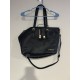 Black Tote Bag with Gold-Tone Hardware, Shoulder Strap and USB Port