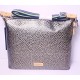 Animal Print Crossbody Bag with Multicolor Striped Shoulder Strap, Metallic Finish, Zipper Closure