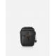 Small Black Faux Leather Crossbody Bag with Front Buckle Pocket