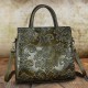 Embossed Leather Tote Handbag with Crossbody Strap, Floral Pattern, Multiple Colors
